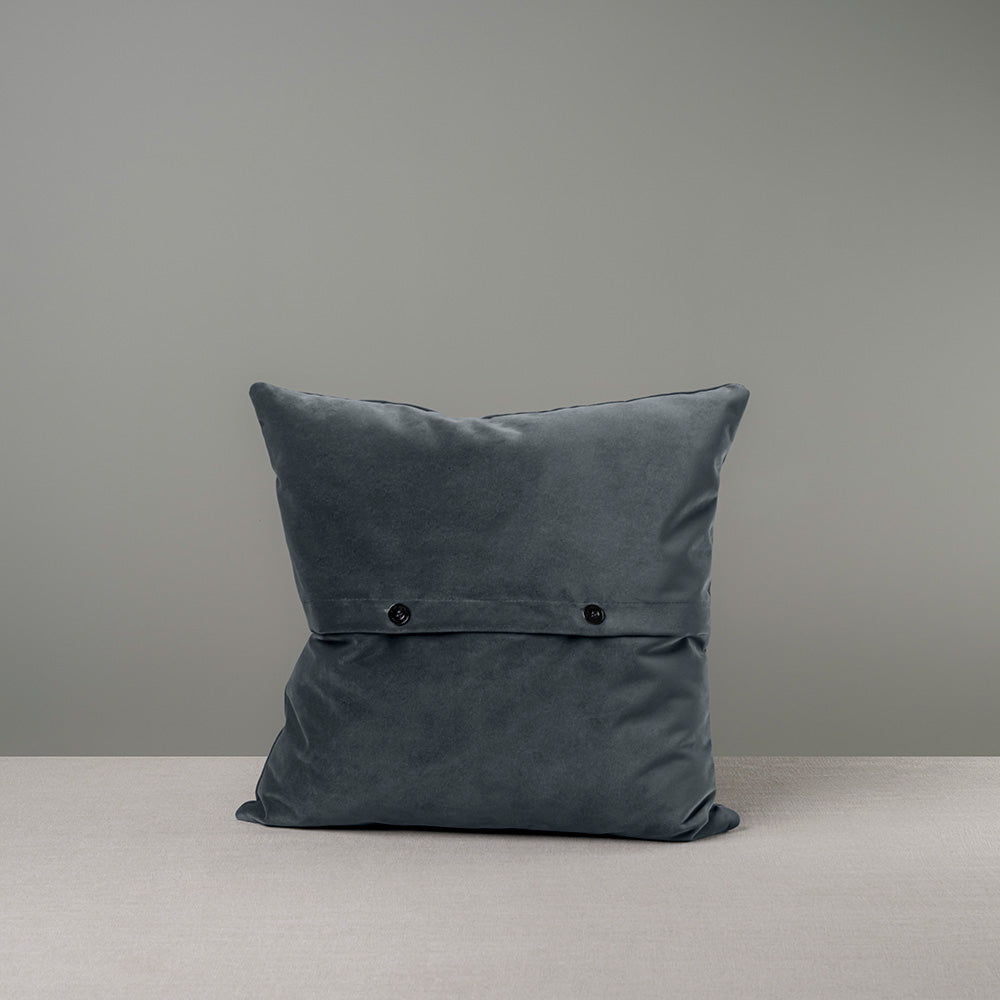 Back Side of Grey Velvet Square Cushion With 2 Buttons
