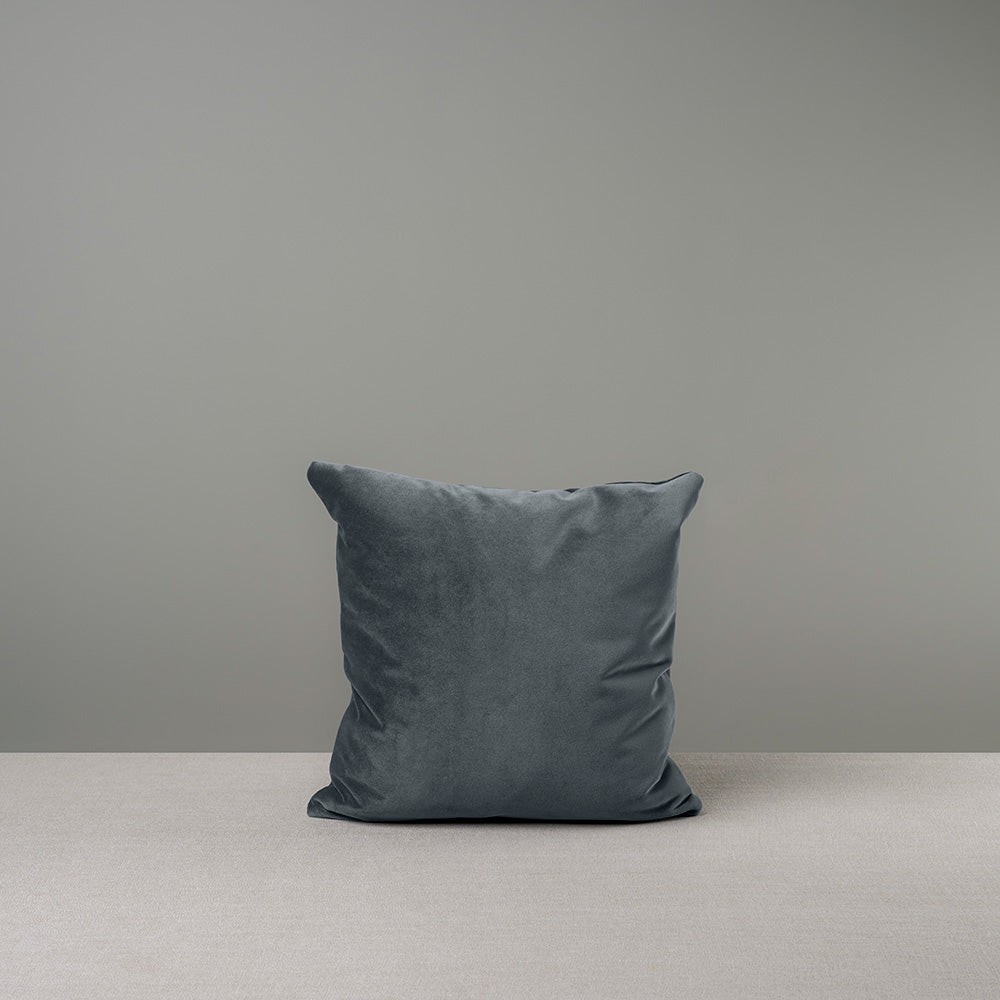 Front Side of Medium Grey Velvet Square Cushion