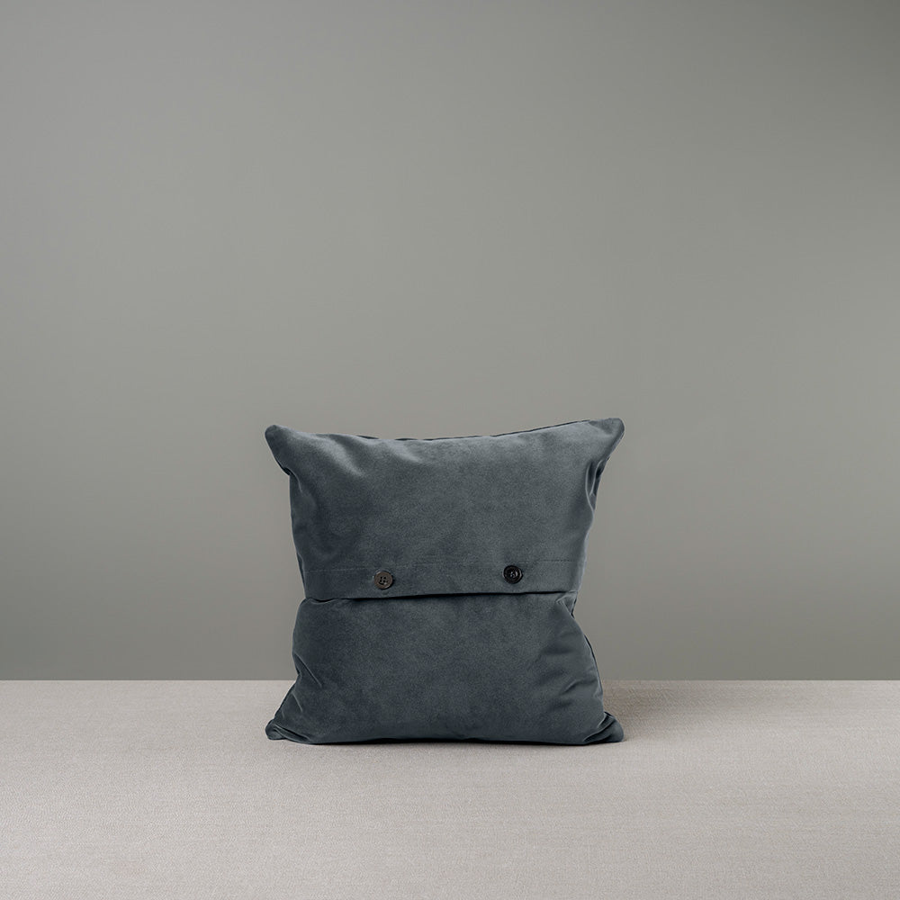 Back Side of Grey Velvet Square Cushion With 2 Buttons - By NiX