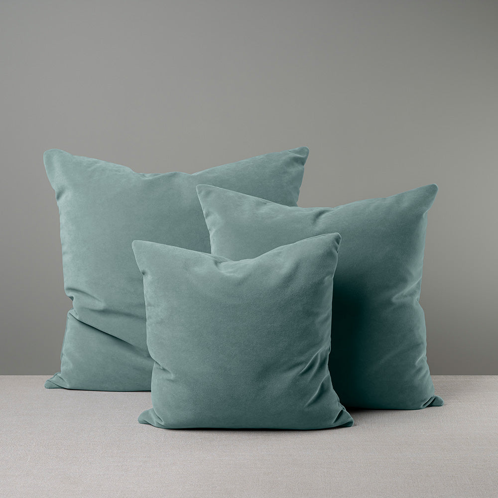 3 Different Sizes of Square Cushion in Blue(Mineral) Velvet - NiX By Nicola Harding & Co.