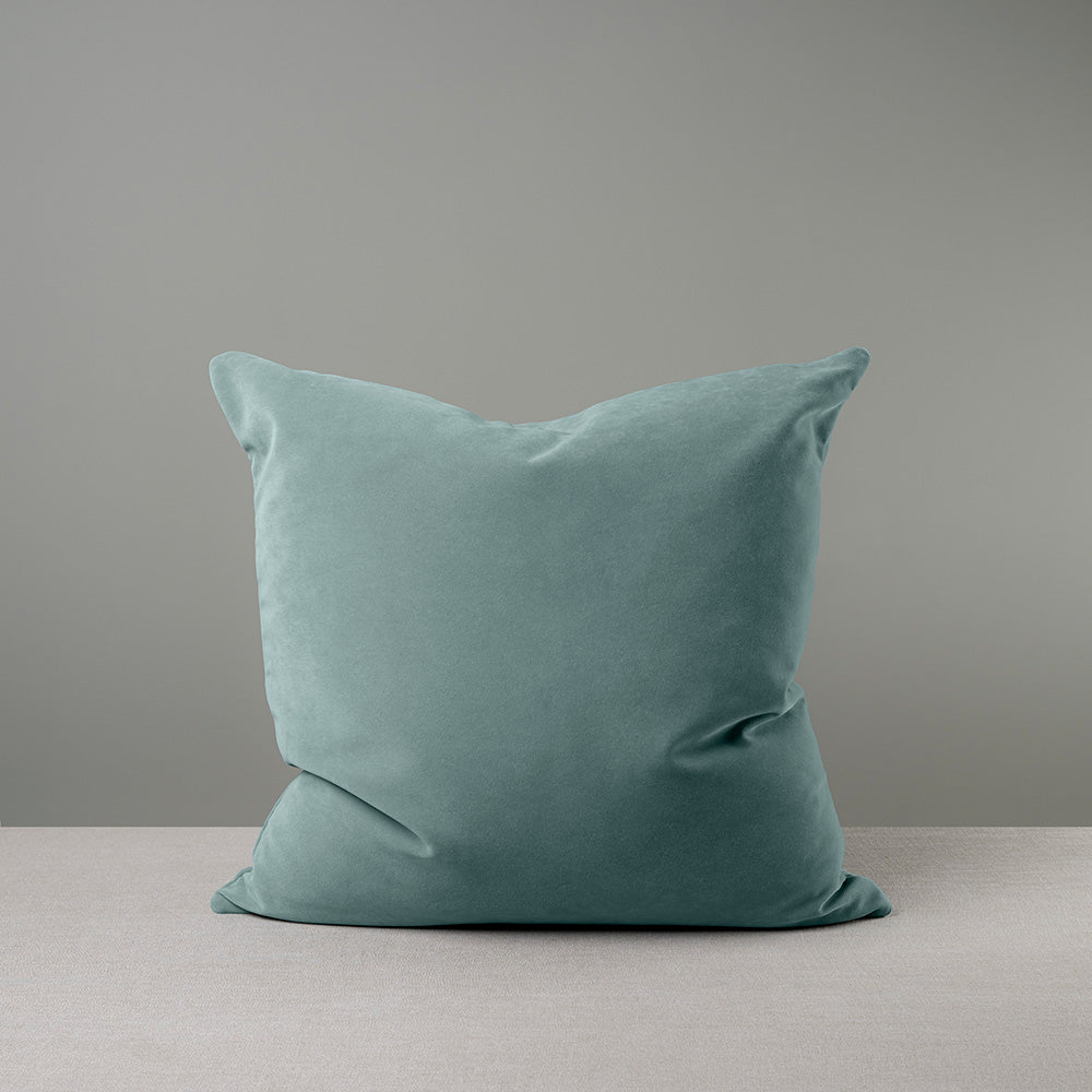 Front Side of Extra Large Square Cushion in Blue(Mineral) Velvet - NiX