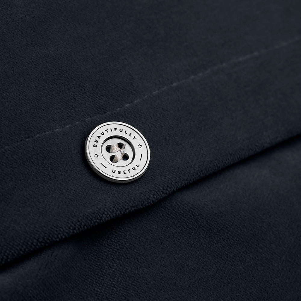 Square Kip Cushion in Intelligent Velvet, Onyx