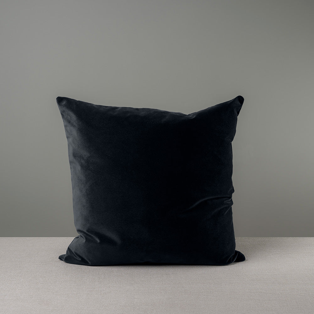 Square Kip Cushion in Intelligent Velvet, Black Onyx