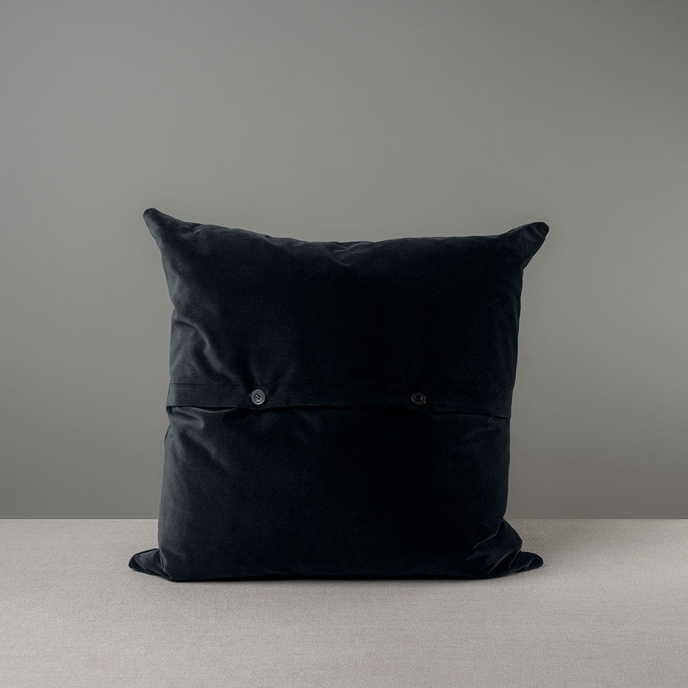 Square Kip Cushion in Intelligent Velvet, Black Onyx