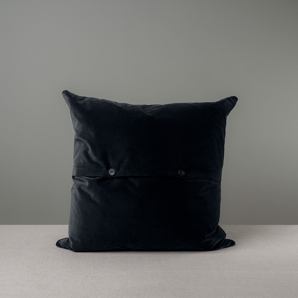 Back Side of Extra Large Square Cushion in Black Velvet With 2 Buttons - NiX