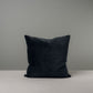 Square Kip Cushion in Intelligent Velvet, Black Onyx