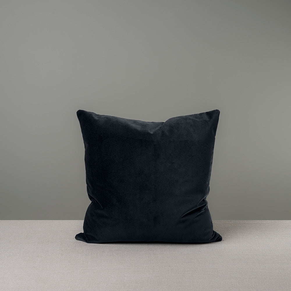 Square Kip Cushion in Intelligent Velvet, Black Onyx