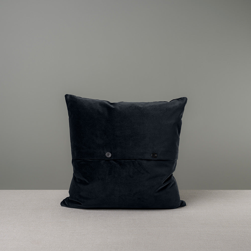 Back Side of Large Square Cushion in Black Velvet, With 2 Buttons - NiX
