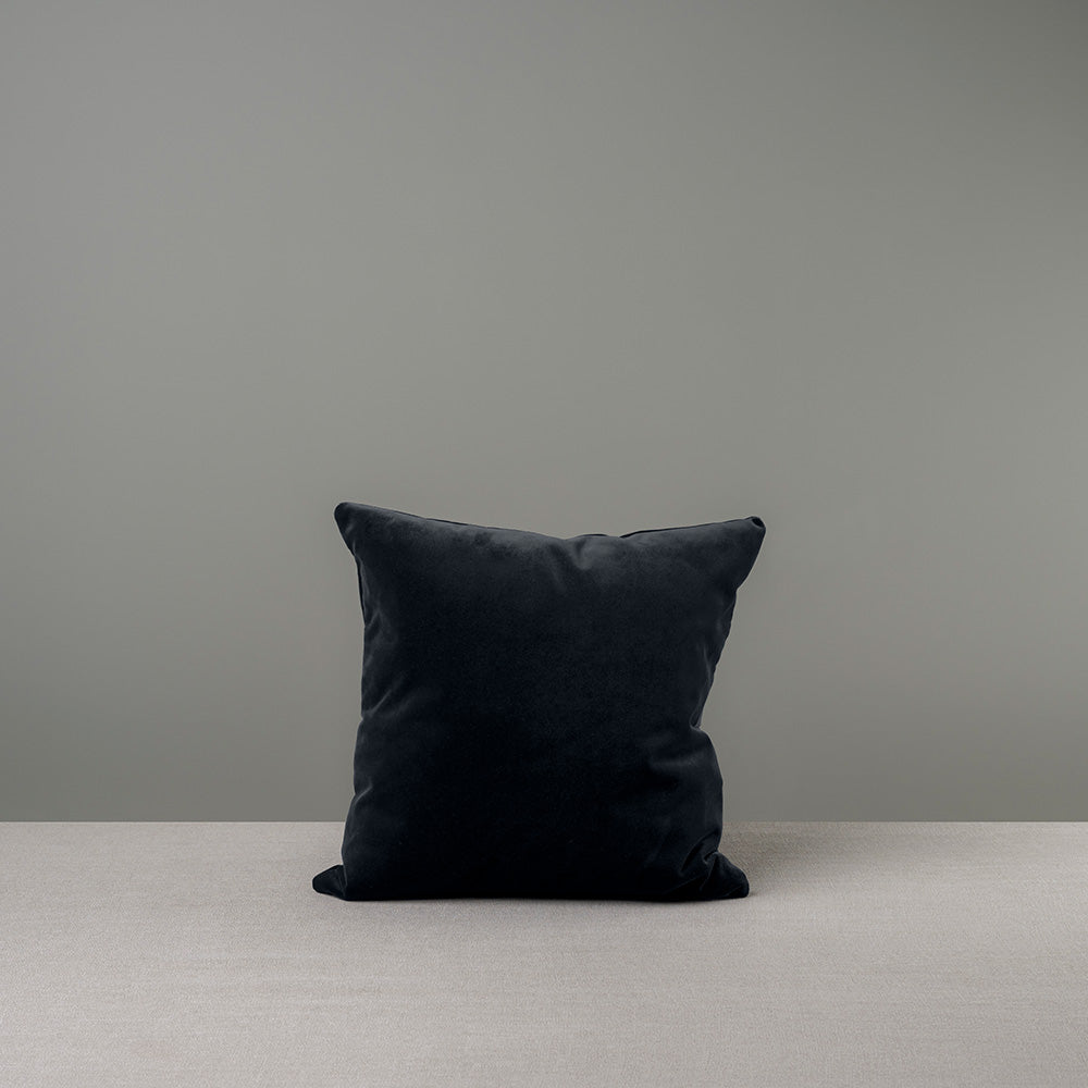 Front Side of Medium Square Cushion in Black Velvet - By NiX