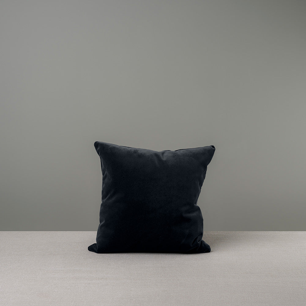  Square Kip Cushion in Intelligent Velvet, Black Onyx 