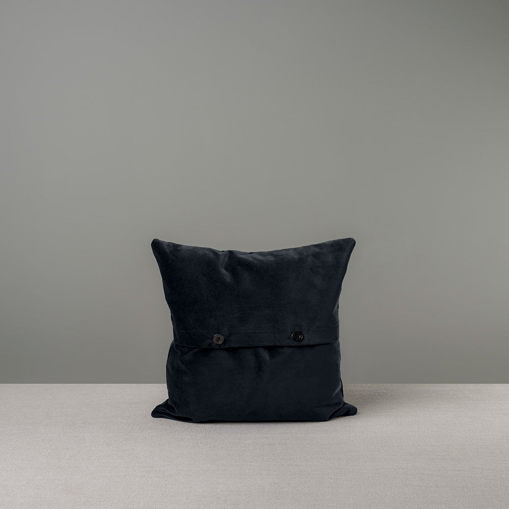  Square Kip Cushion in Intelligent Velvet, Black Onyx 