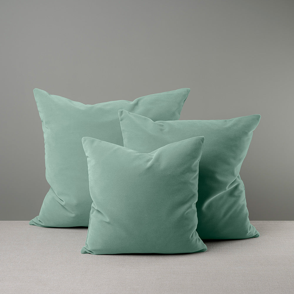 3 Different sizes of Square Cushion in Blue(Sea Mist) Velvet - NiX By Nicola Harding & Co.