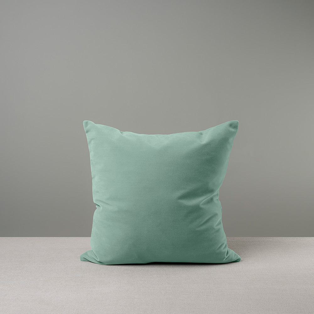 Square Kip Cushion in Intelligent Velvet, Sea Mist