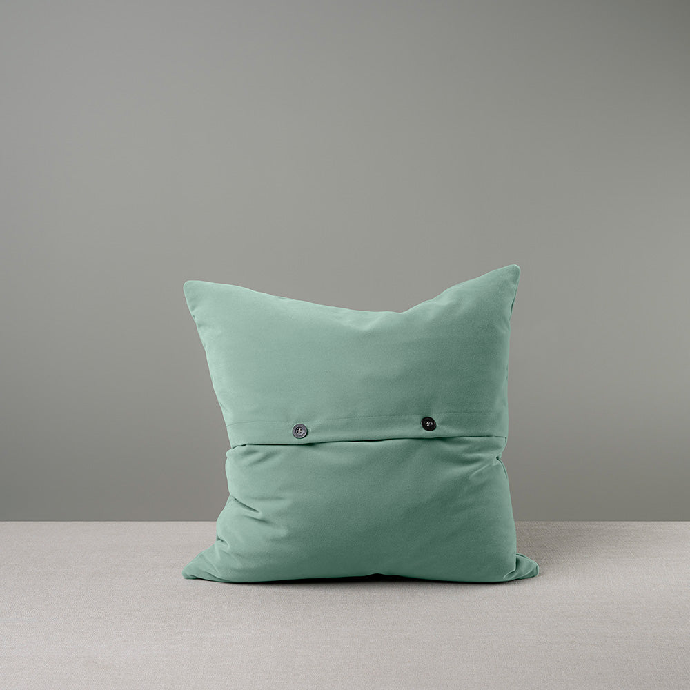 Square Kip Cushion in Intelligent Velvet, Sea Mist