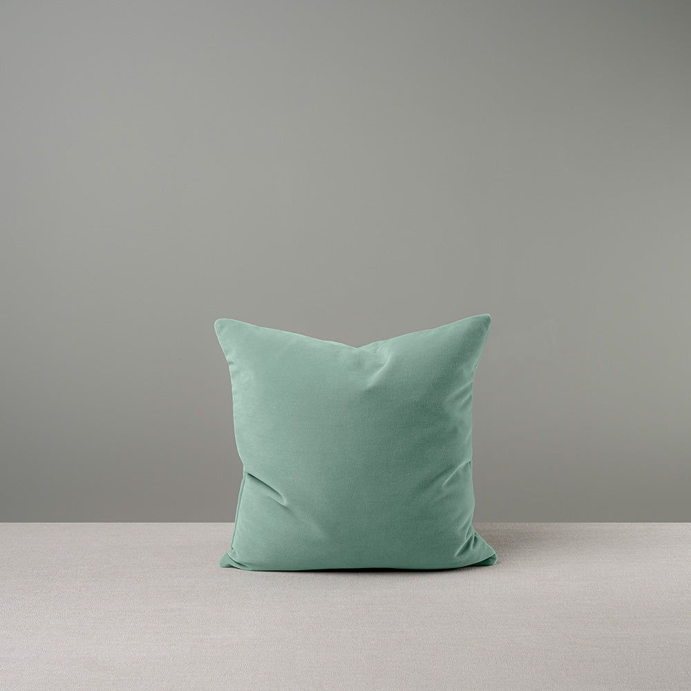 Square Kip Cushion in Intelligent Velvet, Sea Mist