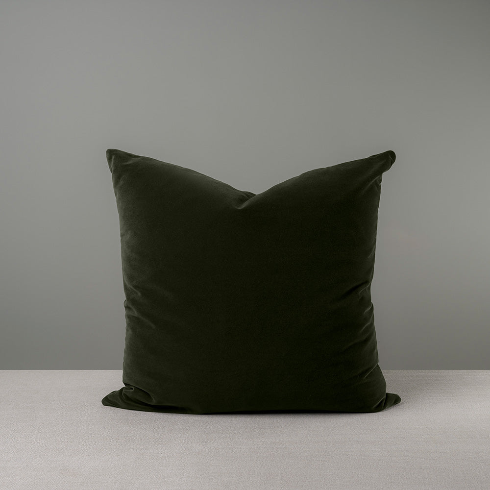 Front Side of Extra Large Square Cushion in Dark Green(Seaweed) Velvet - By NiX