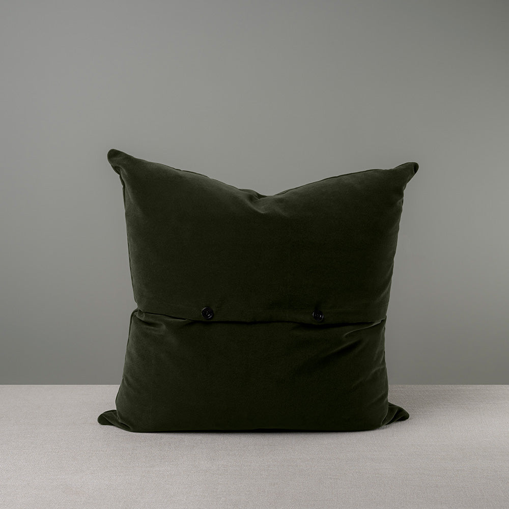 Back Side of Extra Large Square Cushion in Dark Green(Seaweed) Velvet With 2 Buttons - By NiX