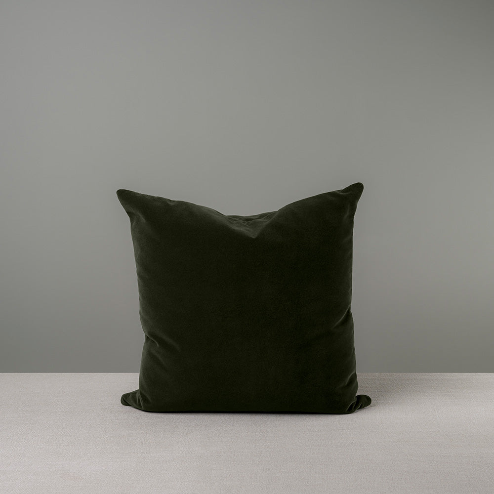 Front Side of Large Square Cushion in Dark Green(Seaweed) Velvet - By NiX