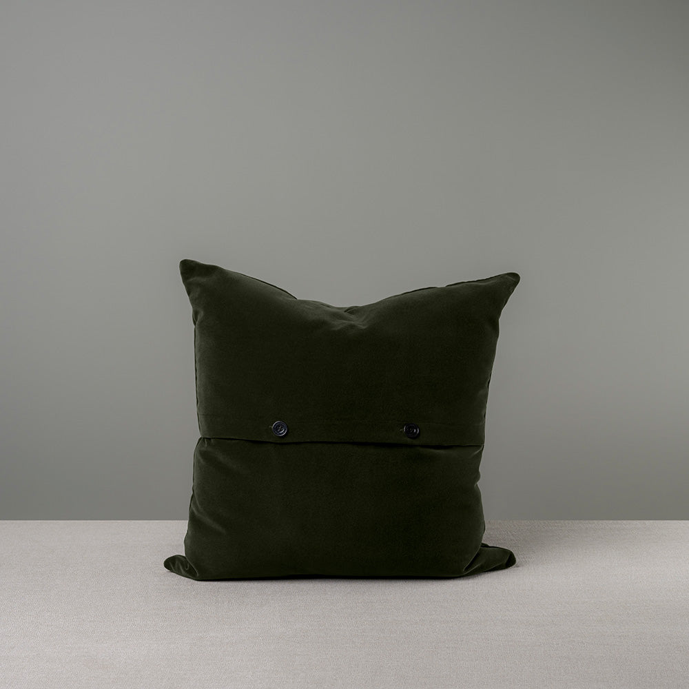 Back Side of Large Square Cushion in Dark Green(Seaweed) Velvet - Nicola Harding & Co.