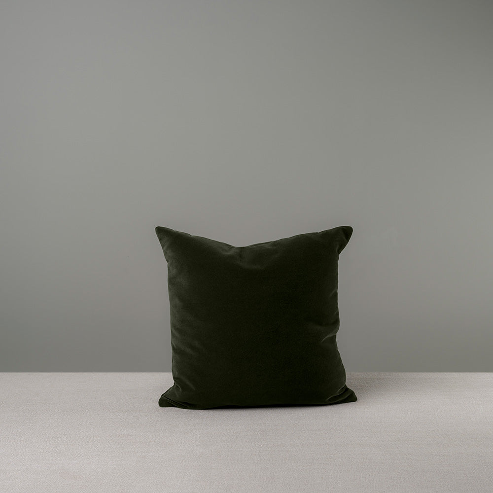 Front Side of Medium Square Cushion in Dark Green(Seaweed) Velvet By NiX