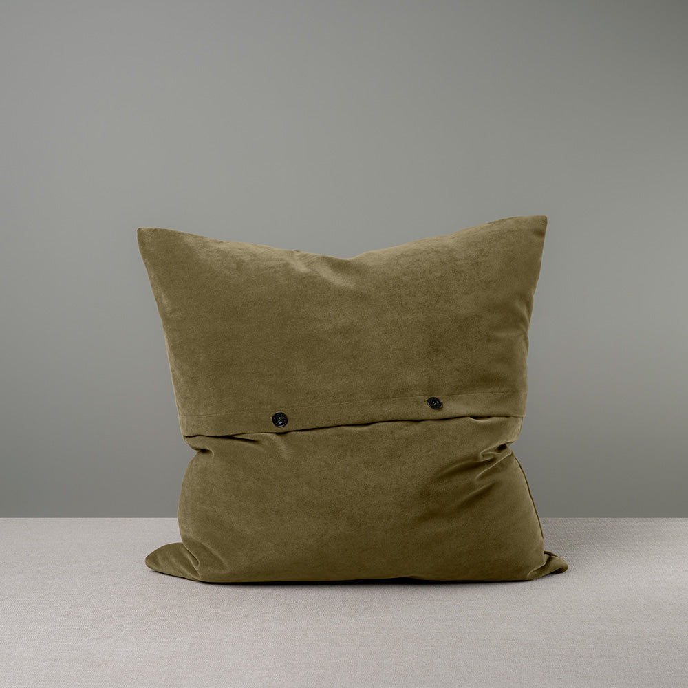 Square Kip Cushion in Intelligent Velvet, Sepia