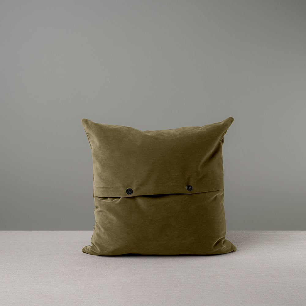 Square Kip Cushion in Intelligent Velvet, Sepia