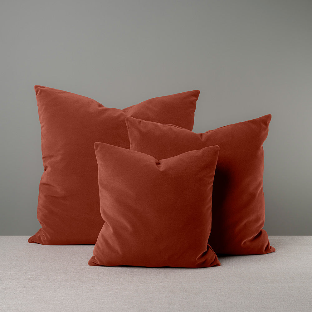 3 Different Sizes of Square Cushion in Red(Sienna) Velvet - NiX By Nicola Harding & Co.