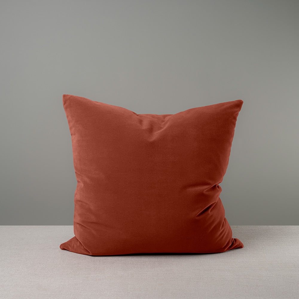 Square Kip Cushion in Intelligent Velvet, Sienna