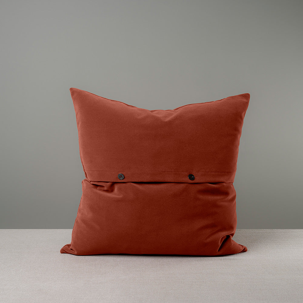 Back Side of Square Cushion in Red(Sienna) Velvet With 2 Buttons - NiX