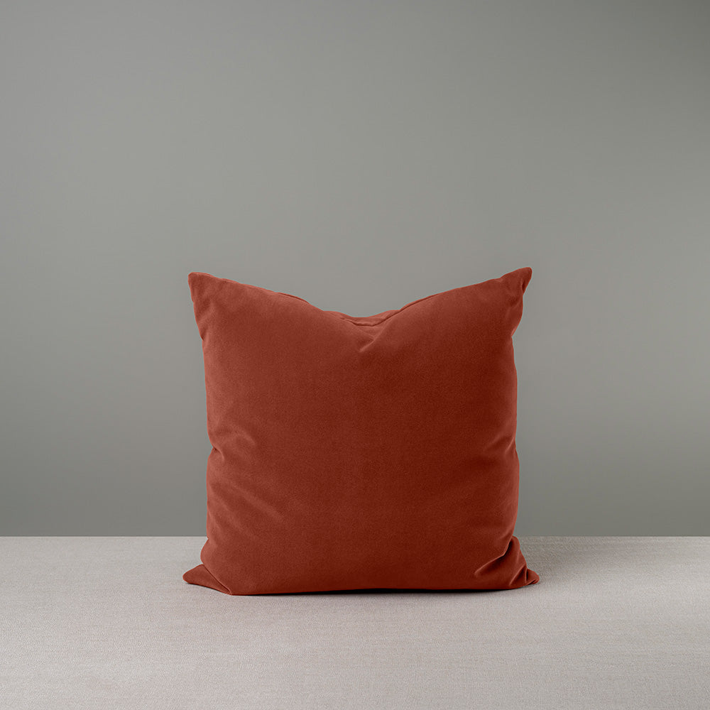 Square Kip Cushion in Intelligent Velvet, Sienna