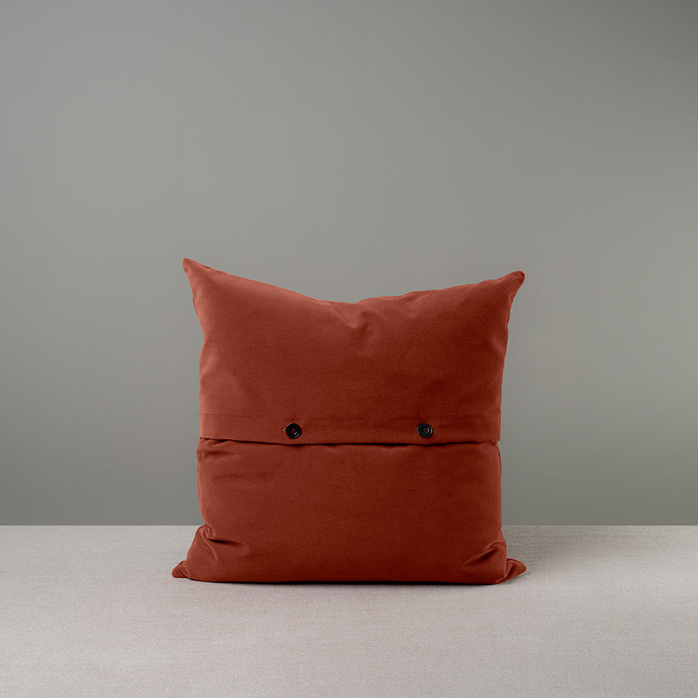 Square Kip Cushion in Intelligent Velvet, Sienna