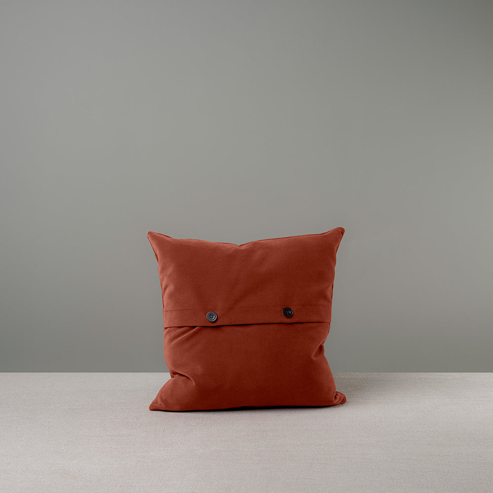 Back Side of Square Cushion in Red(Sienna) Velvet, With 2 buttons - NiX