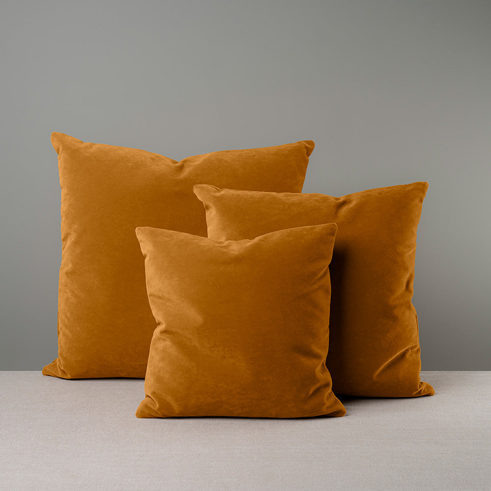 3 Different Sizes of Square Cushion in Orange(Spice) Velvet - NiX By Nicola Harding & Co.