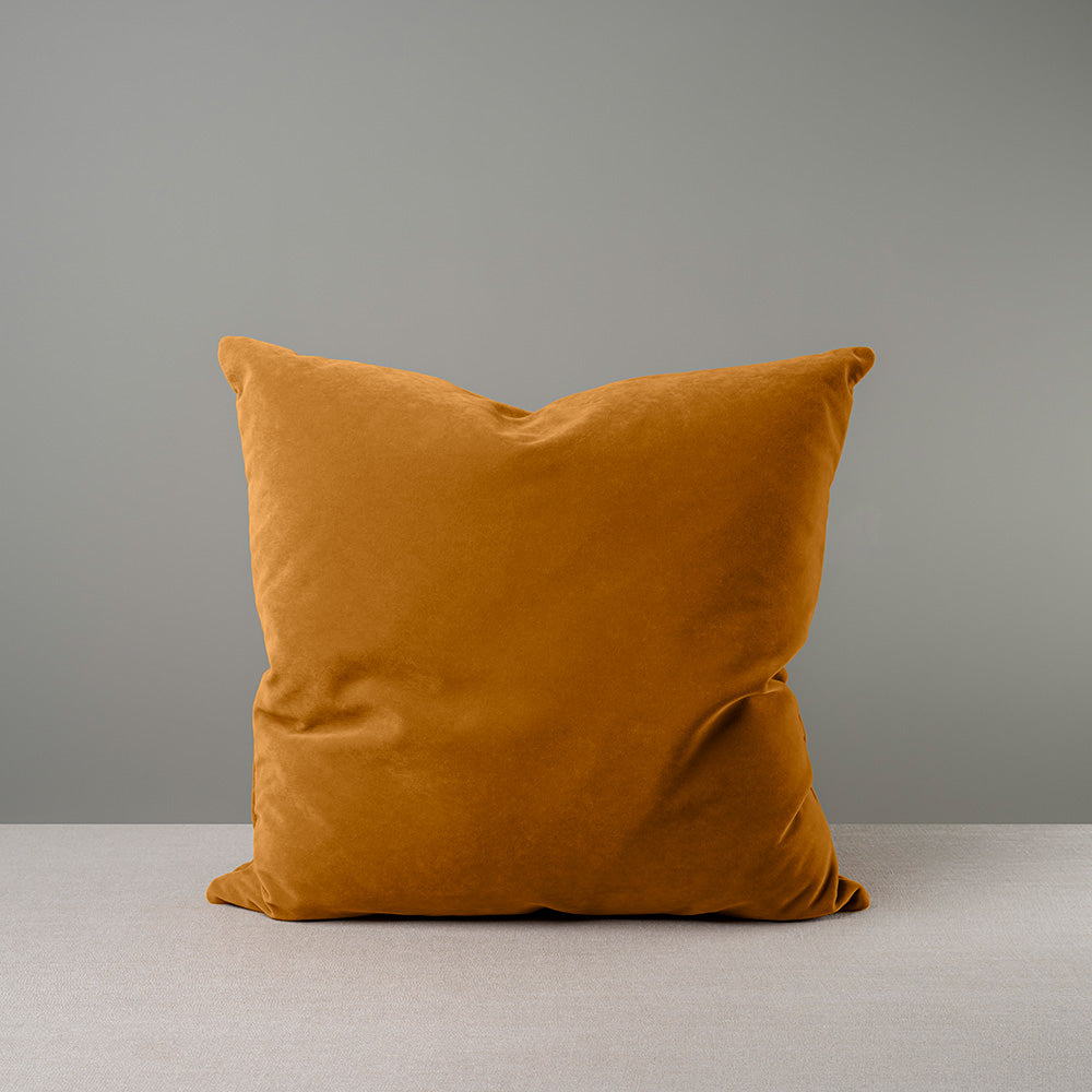 Front Side of Extra Large Square Cushion in Orange(Spice) Velvet - NiX
