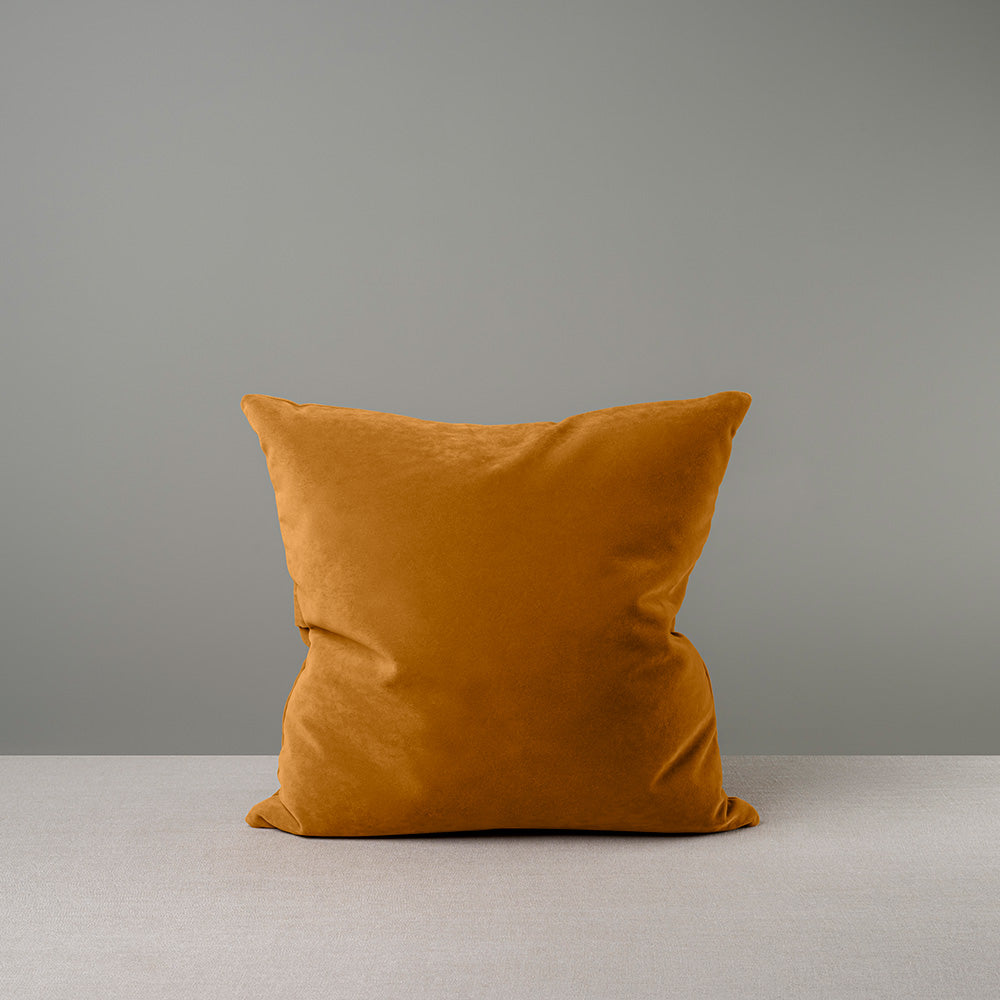 Front Side of Large Square Cushion in Orange(Spice) Velvet - NiX By Nicola Harding & Co.
