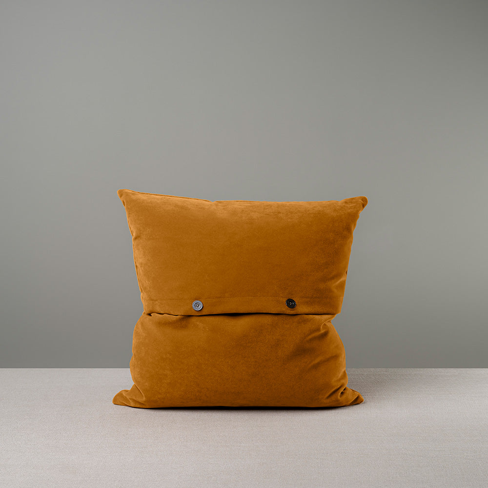 Back Side of Large Square Cushion in Orange(Spice) Velvet With 2 Buttons - NiX