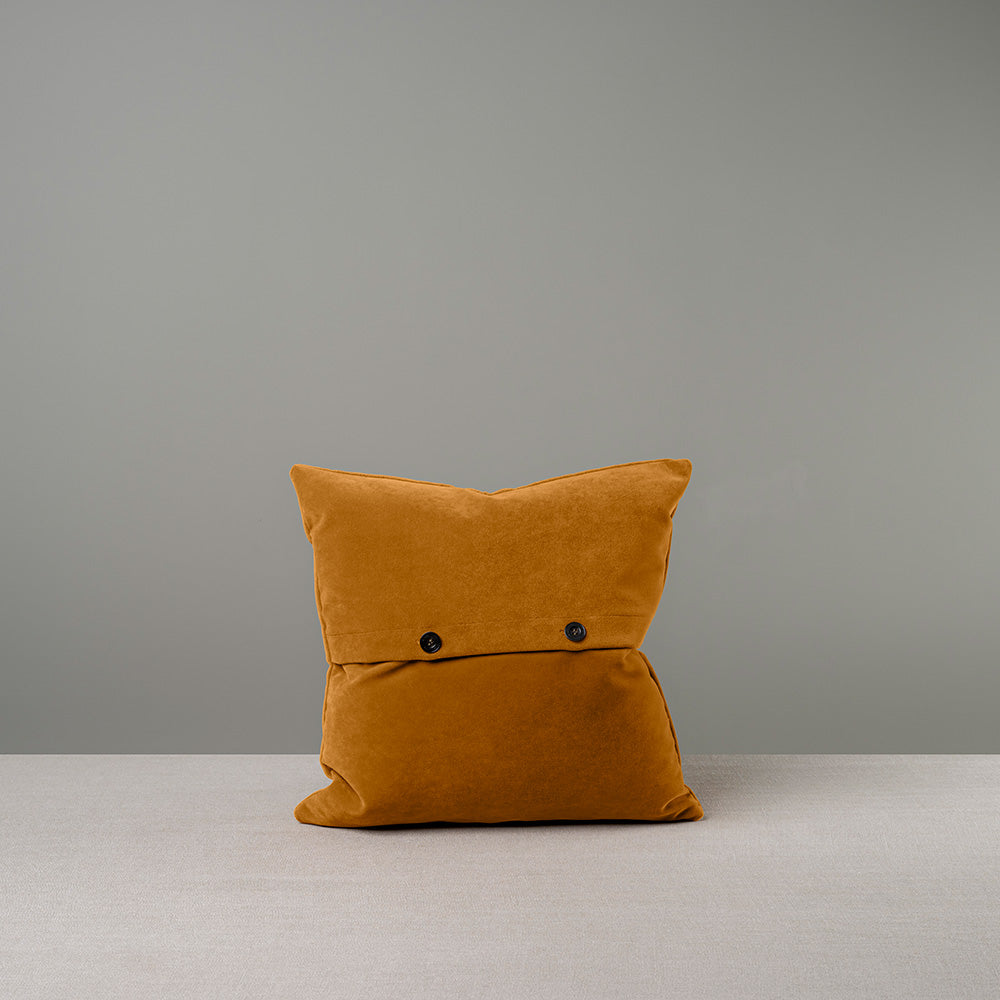 Back Side of Square Cushion in Orange(Spice) Velvet With 2 Buttons - By NiX