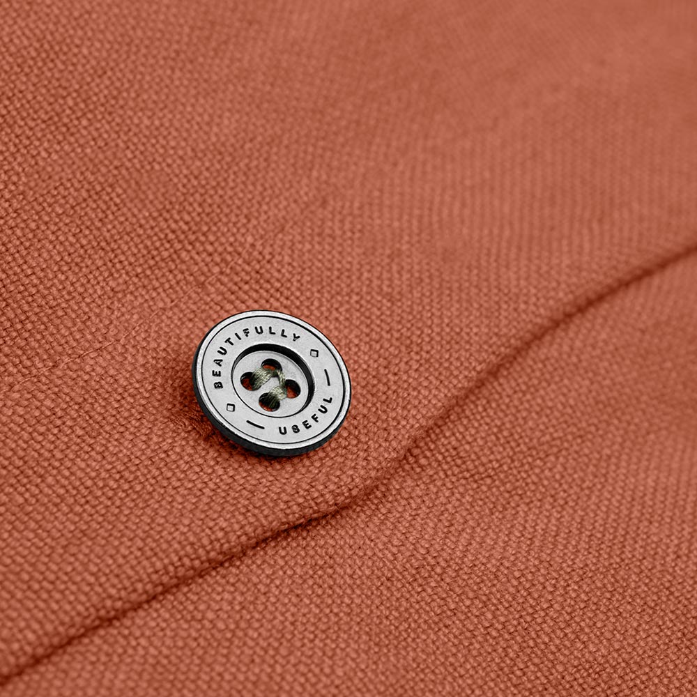Square Kip Cushion in Laidback Linen, Cayenne