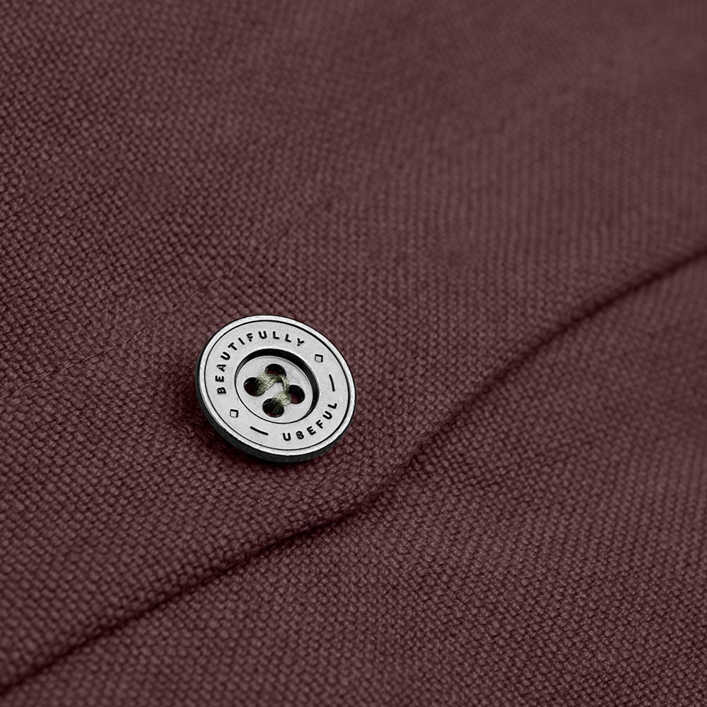 Square Kip Cushion in Laidback Linen, Damson
