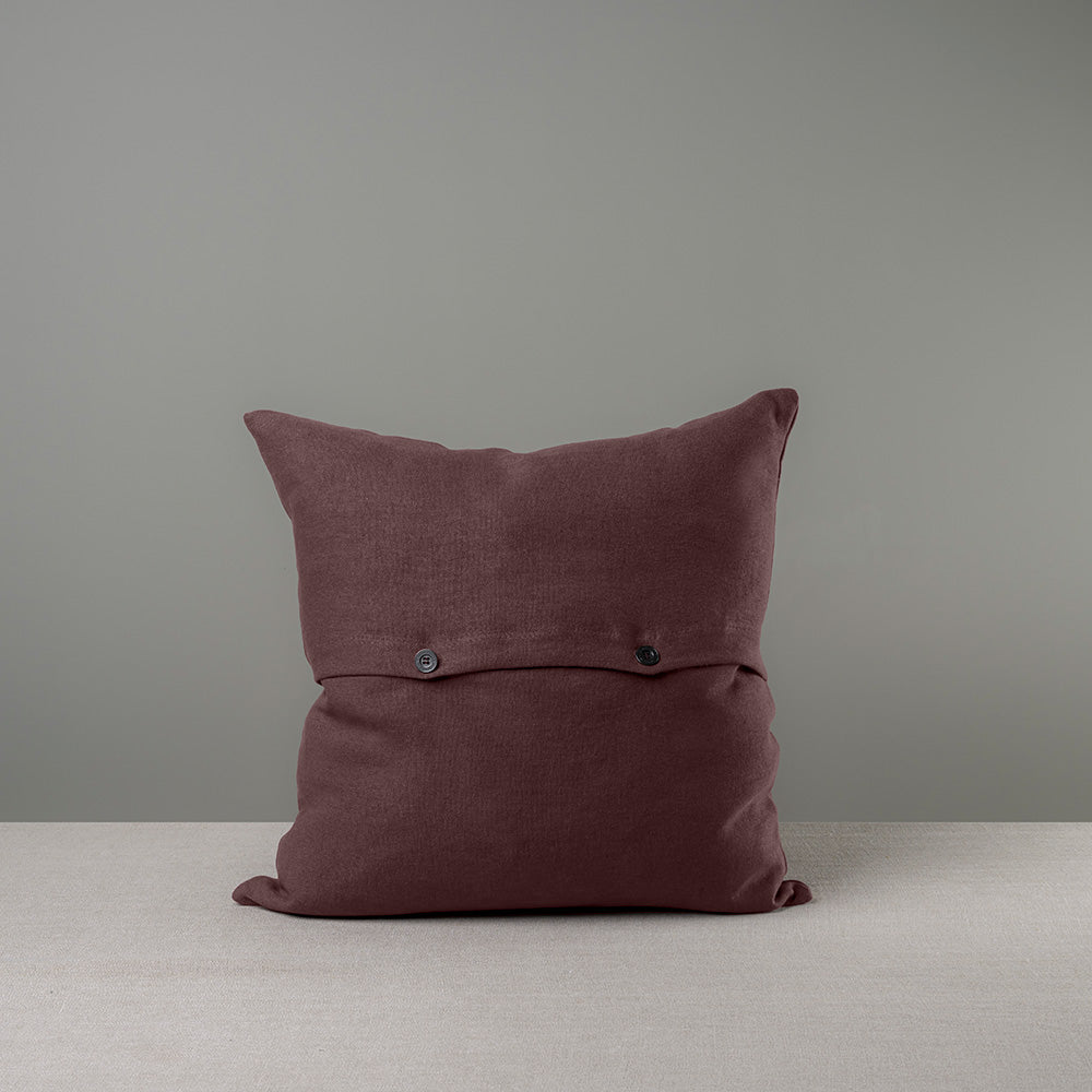 Square Kip Cushion in Laidback Linen, Damson