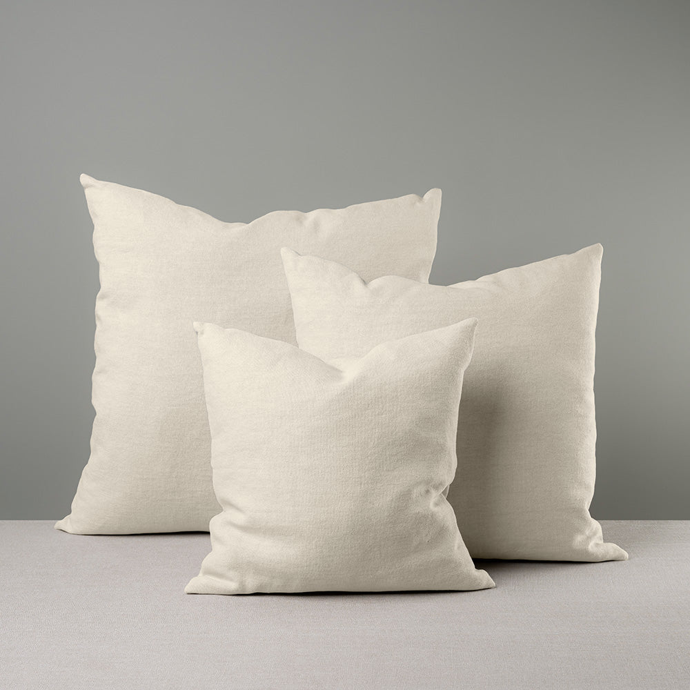 3 Different sizes Square Kip Cushion in Laidback Linen, Dove - By NiX