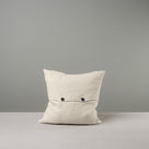 Medium Size Square Kip Cushion in Laidback Linen, Dove Back View With 2 black button - By NiX