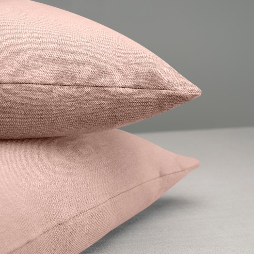 Square Kip Cushion in Laidback Linen, Dusky Pink