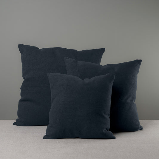 Square Kip Cushion in Laidback Linen, Midnight