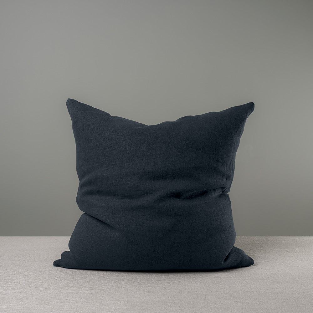 Square Kip Cushion in Laidback Linen, Midnight