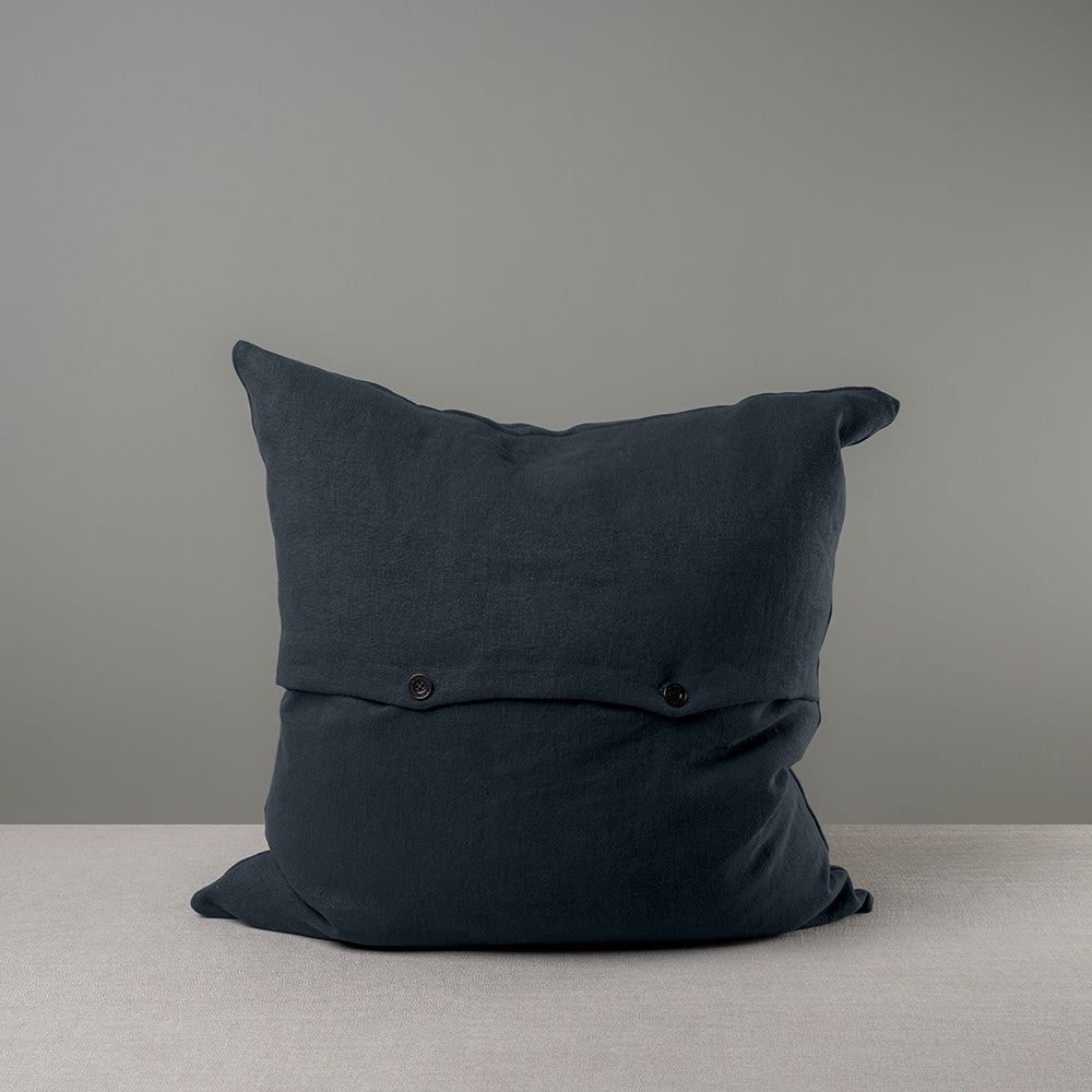 Square Kip Cushion in Laidback Linen, Midnight