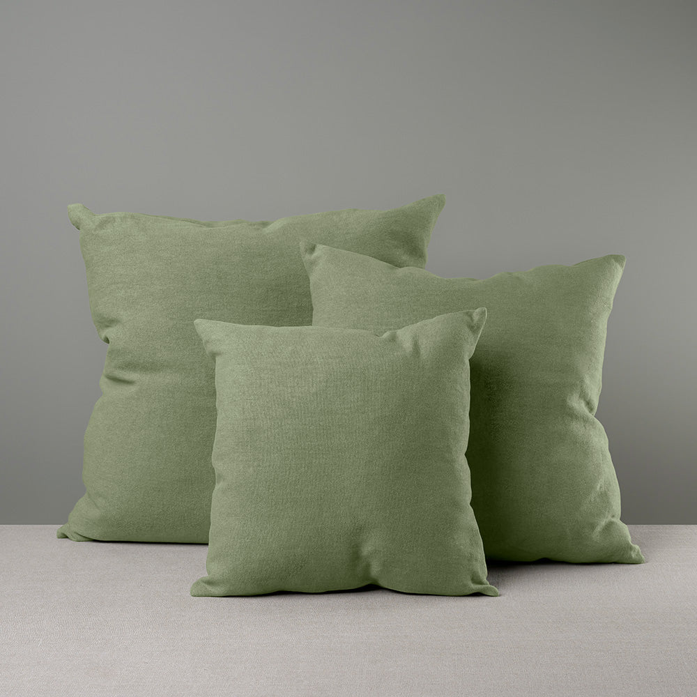 3 Different size Square Kip Cushion in Laidback Linen, Moss - NiX