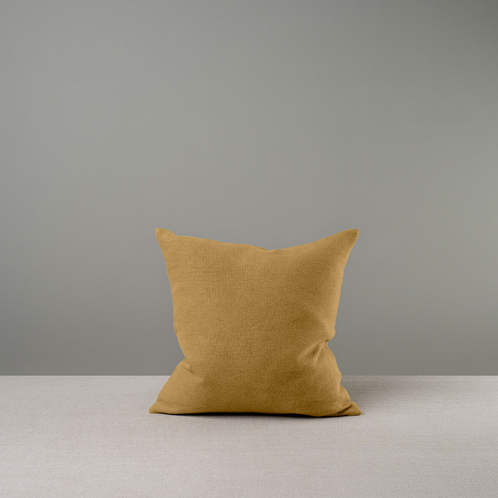 Square Kip Cushion in Laidback Linen, Ochre Yellow - By NiX