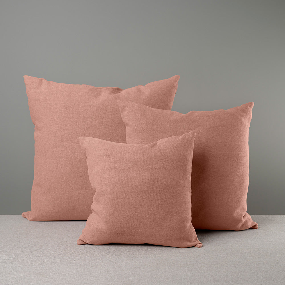 3 different size Square Kip Cushion in Laidback Linen, Roseberry - By NiX