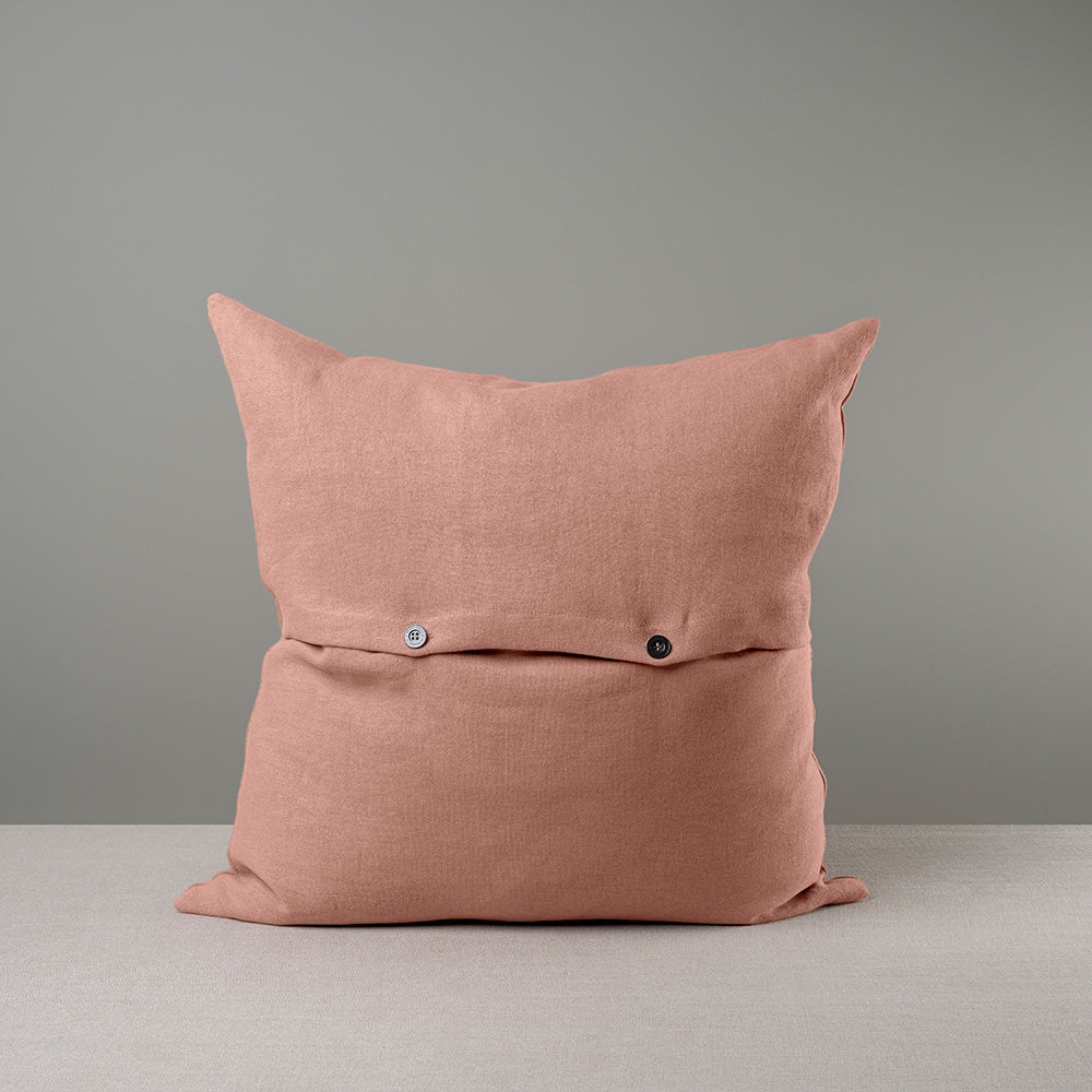 Back Side of Extra Large Square Cushion in Roseberry color with 2 black Button - Nicola Harding & Co.
